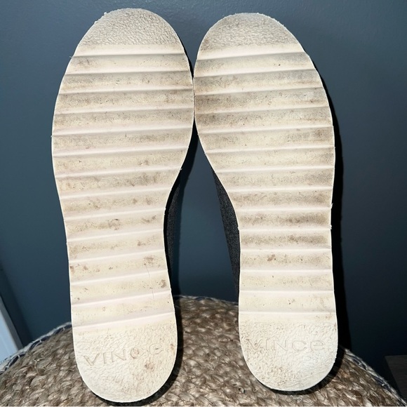 Vince Platform Zeta Grey Flannel Loafers - Picture 7 of 7